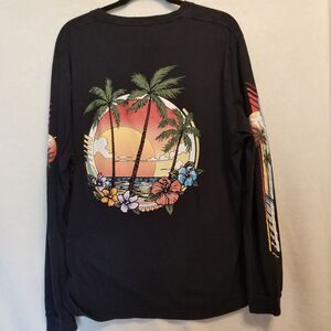Hollister Mens XL T-shirt Long Sleeve Southern California Graphic Print Beach